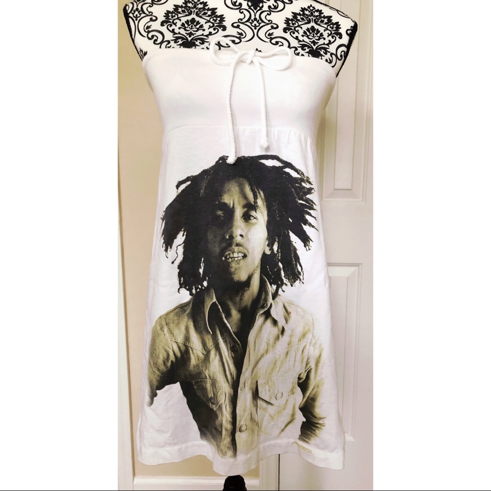 Idilvice Bob Marley strapless T-shirt dress
